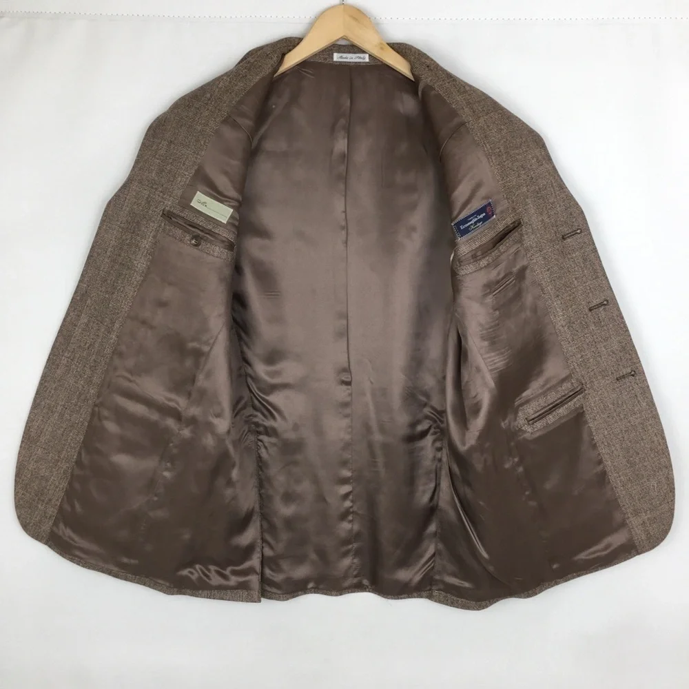 Ermenegildo Zegna Tweed Wool 3-Button Blazer Tan Men’s Size 50 Sports Coat